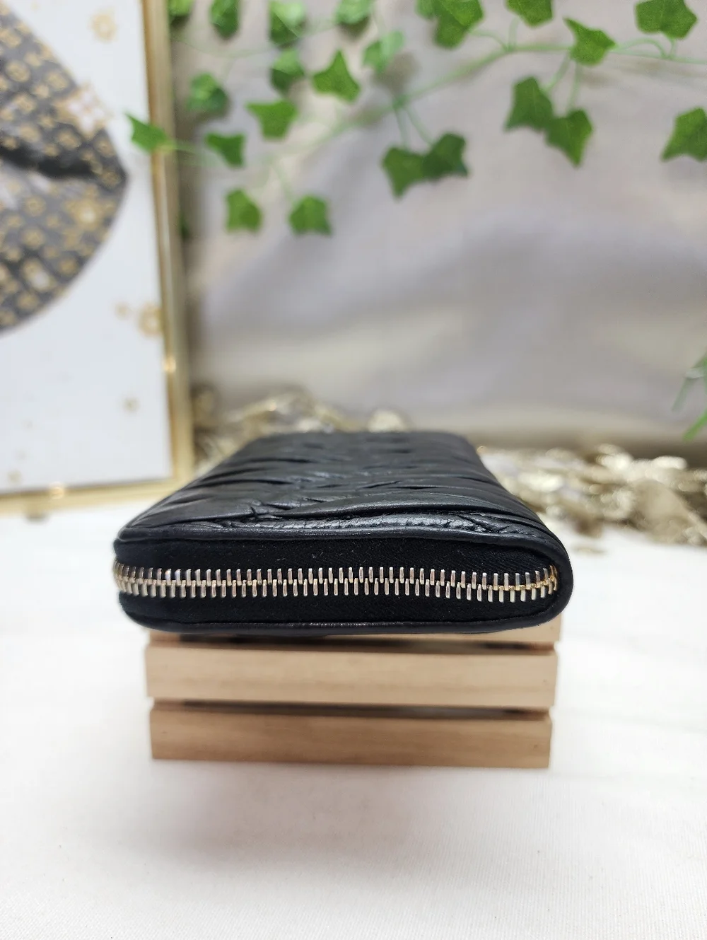 Authentic Miu Miu Nappa Matelasse Lux Full Zip Around Wallet Black WITH COA